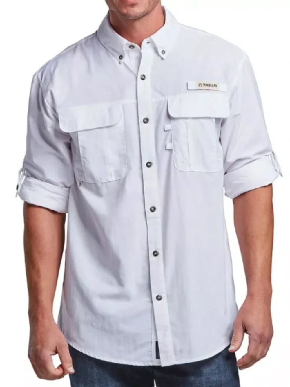 Magellan Outdoors White Lightweight Long-Sleeve Fishing Shirt